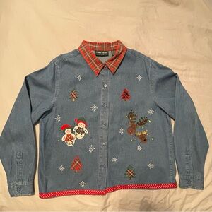 Ladies Denim Christmas Shirt